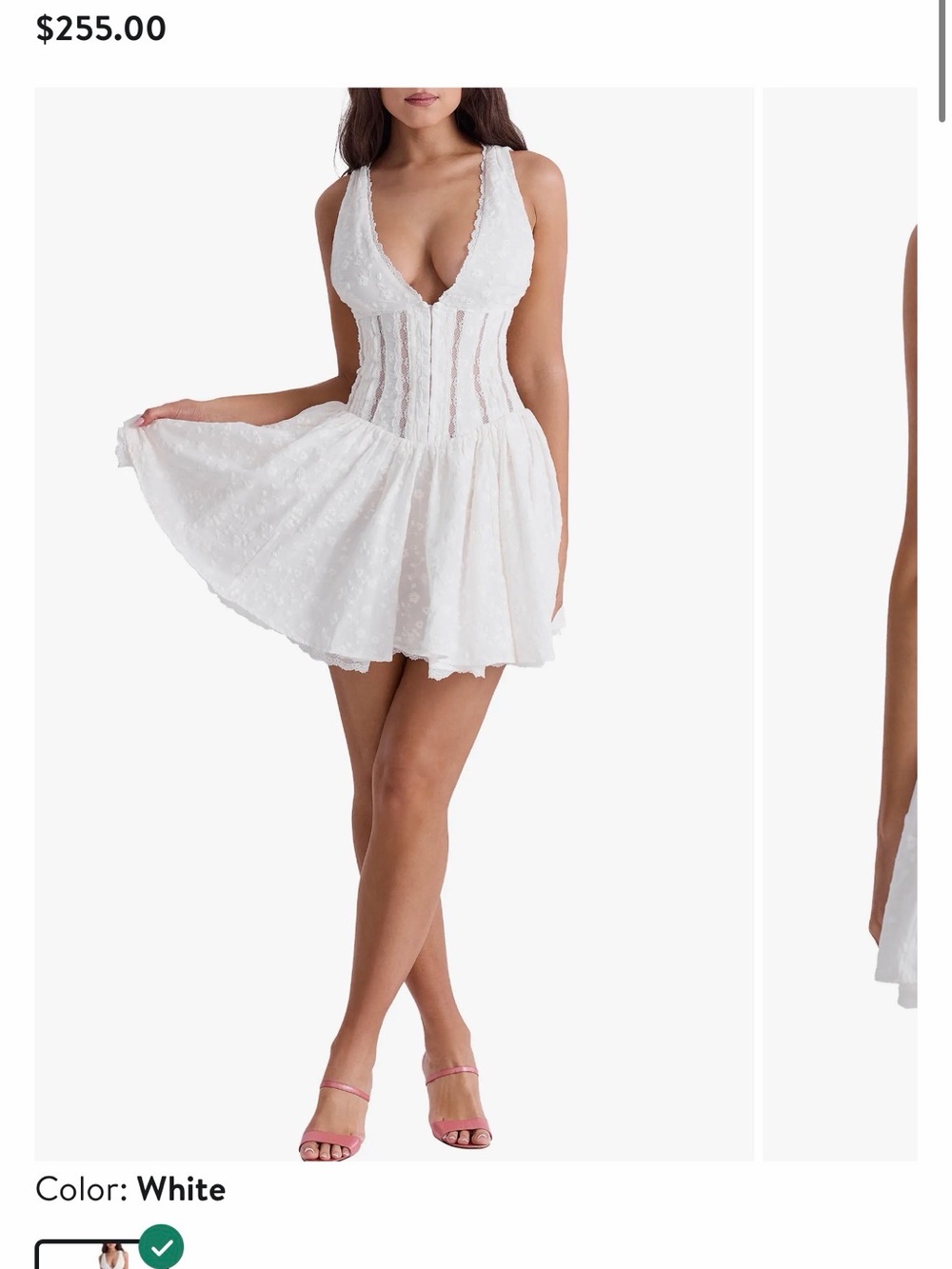 House of CB Sarita White Floral Lace Slip Chemise Large Tall